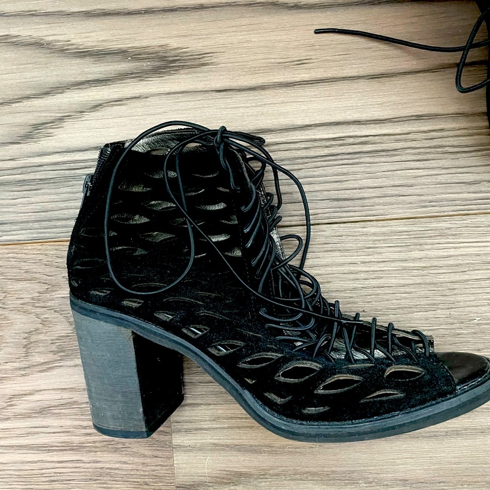 Jeffery Campbell black suede perforated size 9